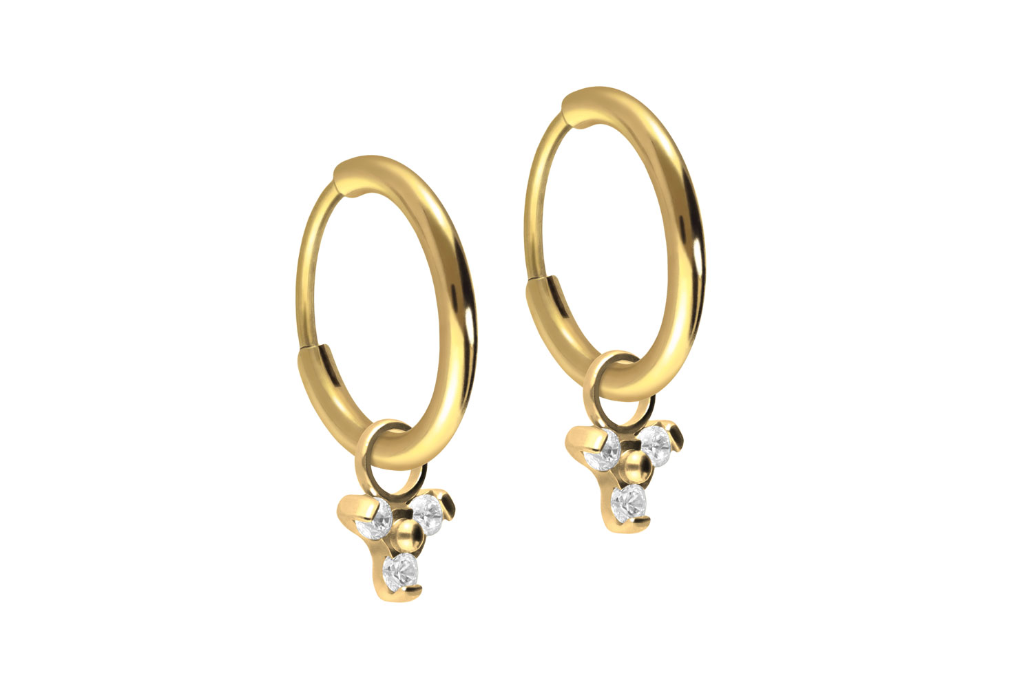 Titan Ohrclicker Creolen KRISTALLBLUME von Piercingline